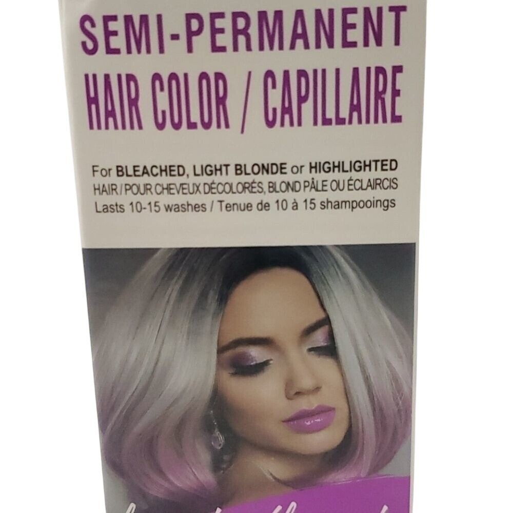 Semi Permanent Lavender Hair Color Bleached Blonde Highlighted + Makeup Bag - Picture 7 of 7